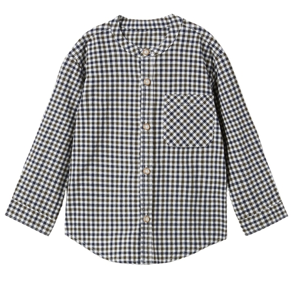 Zara Other - Zara Kids Checkered Button Down Shirt - Navy and White